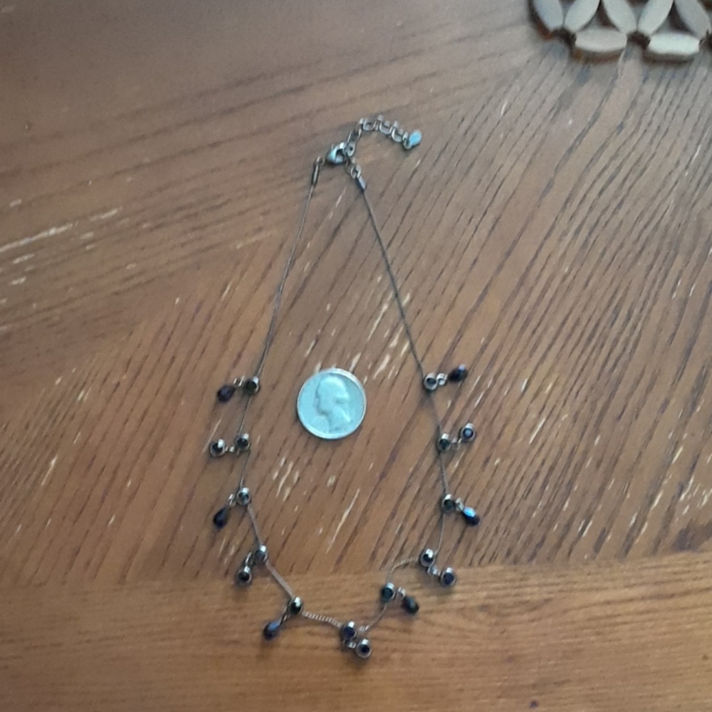 Vintage Anne Klein black stone necklace.